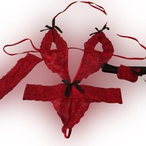 Women’s Sexy Nighty Body Suit by Leg Avenue Spandex 3-Piece Set